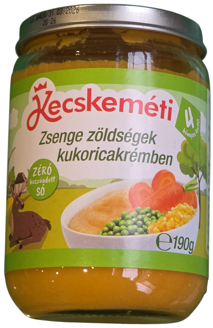 Bébiétel zsenge zöldségek kukoricakrémben 190 g (4hó) HIPP/KREL