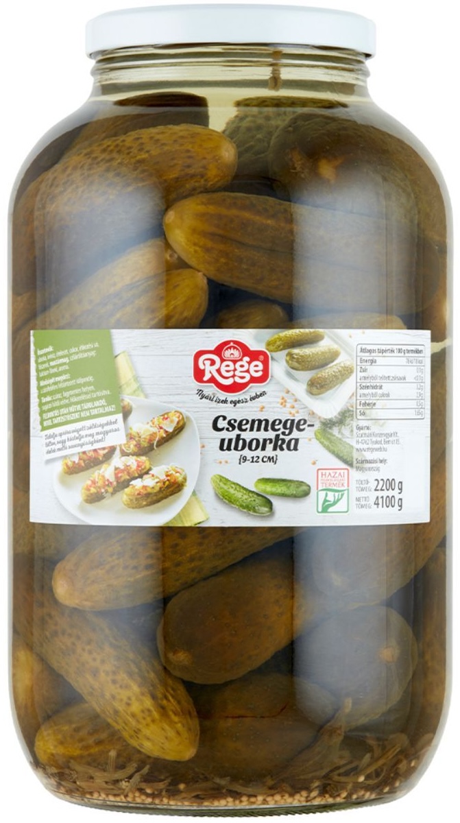 Csemege uborka 9-12 cm 4.100/2.200 g REGE