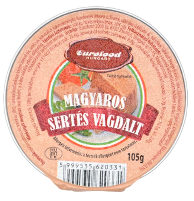 Eurofood Magyaros sertés vagdalt 105 g (24 db/#)