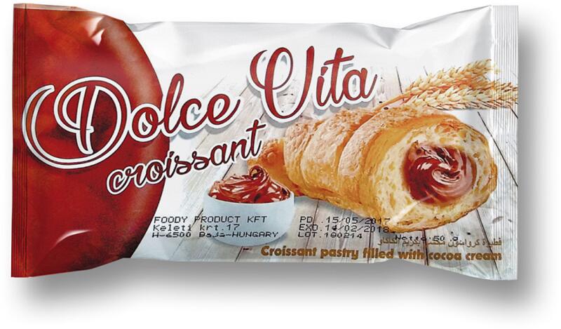 Croissant kakaó - vanília 50 g (40 db/#) DOLCE VITA