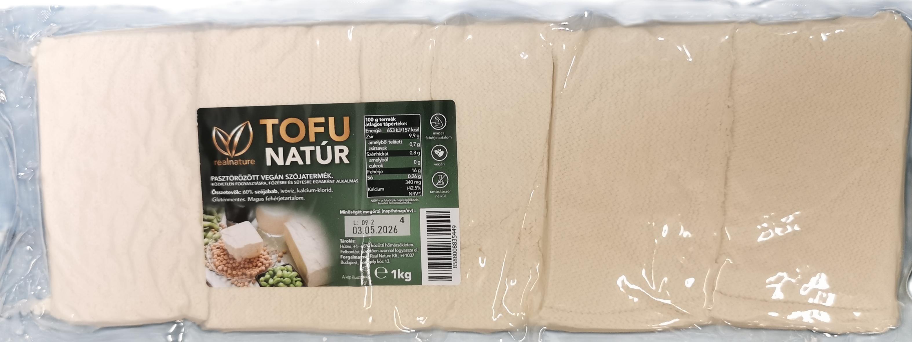 Tofu gluténmentes natúr 1 kg LUNTER /REAL NATURE