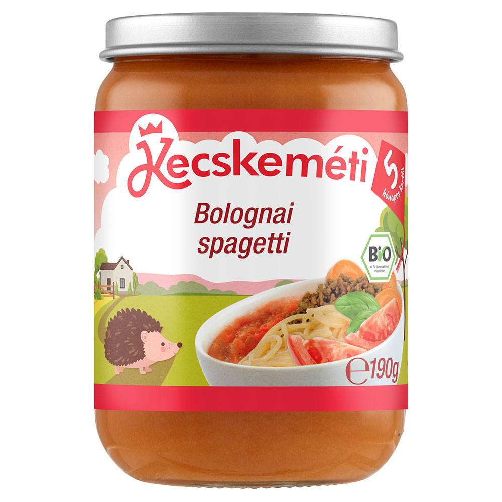 Bébiétel bio bolognai spagetti 190 g (5hó) KECSKEMÉTI HIPP