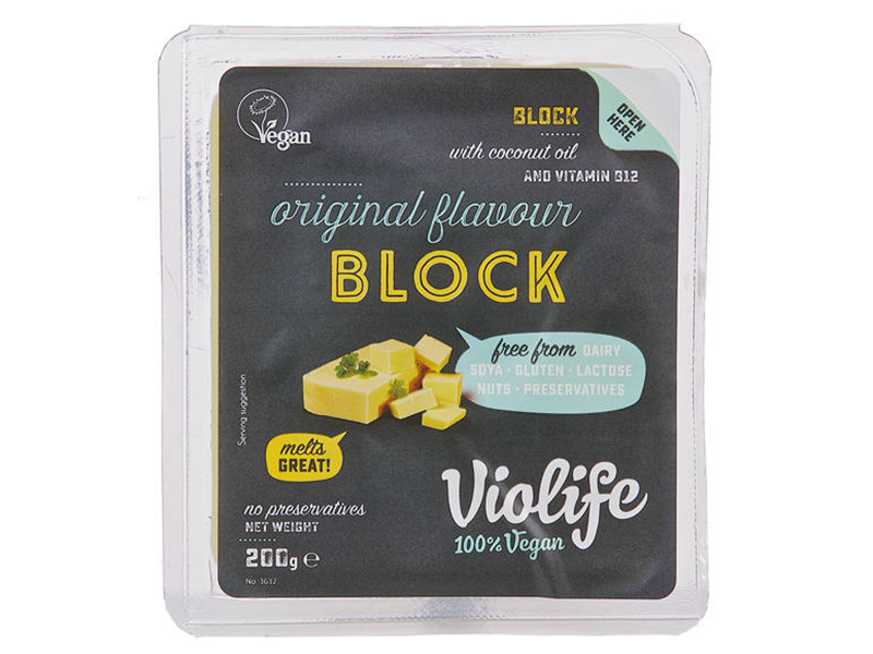 Sajt növényi natúr tömb EGÉSZ 200 g VIOLIFE