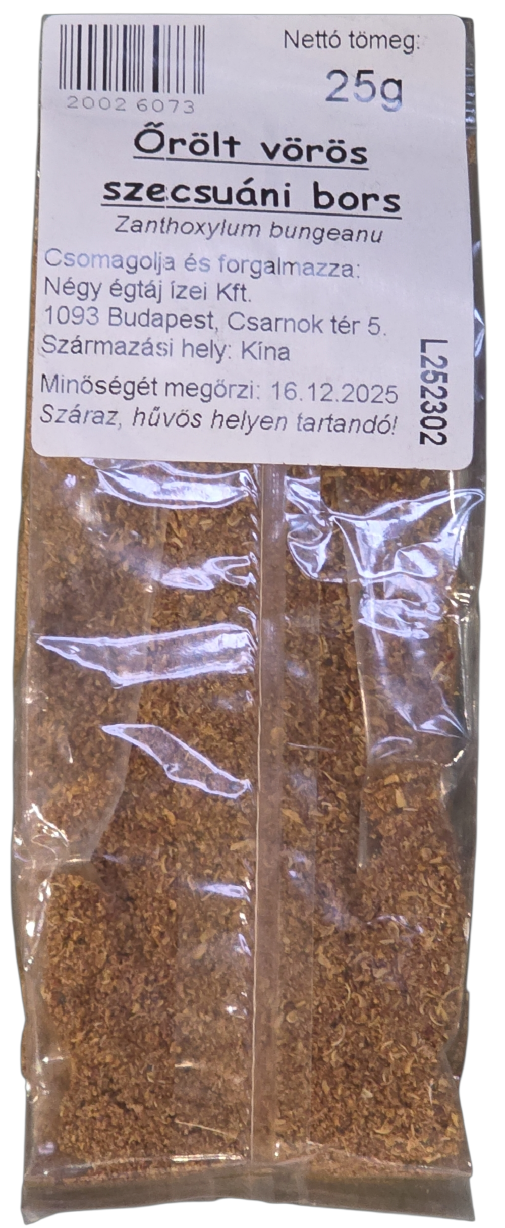 Szecsuáni bors őrölt 25 g