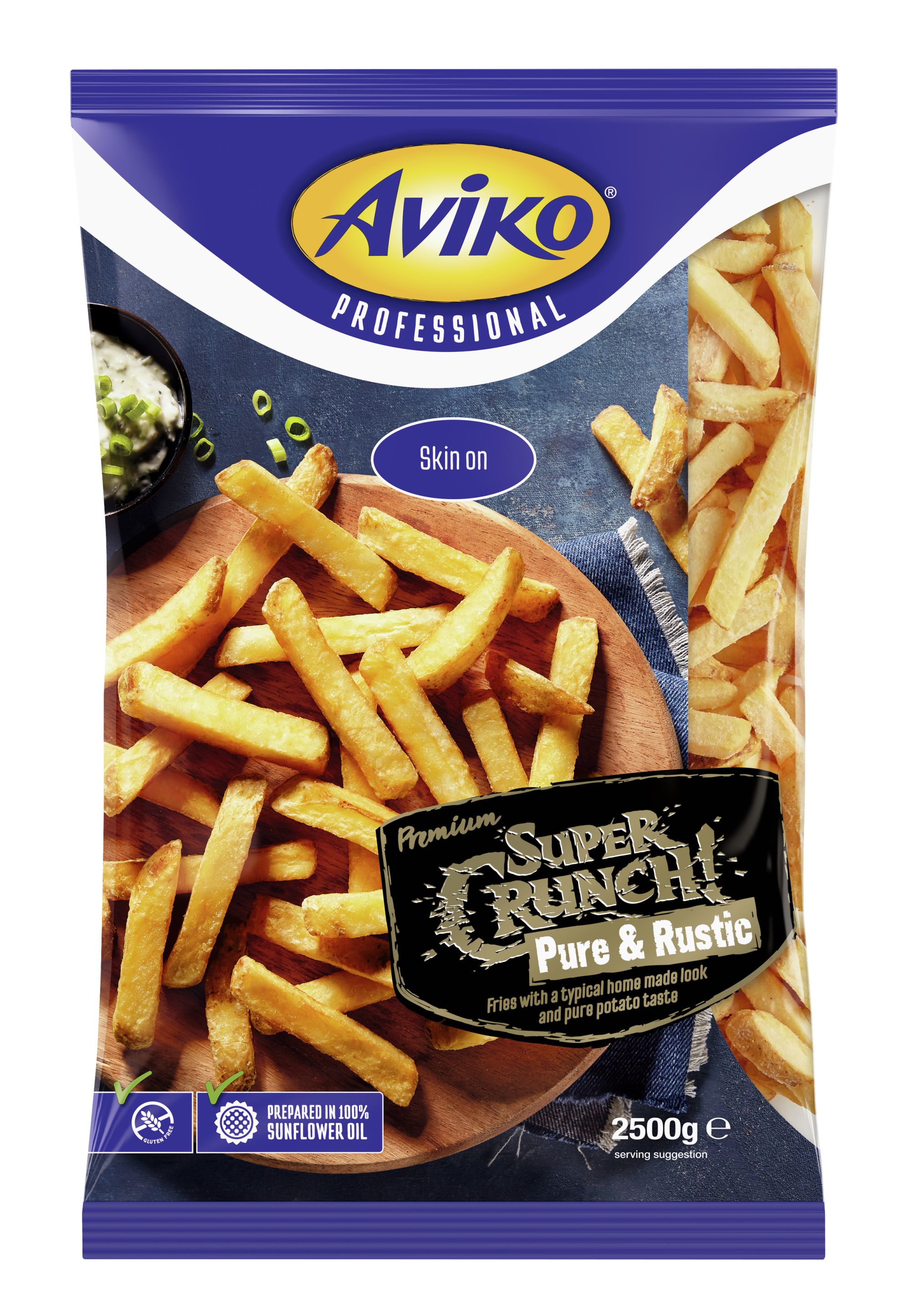 Hasábburgonya Super Crunch Pure & Rustic Aviko 2,5 kg mirelit