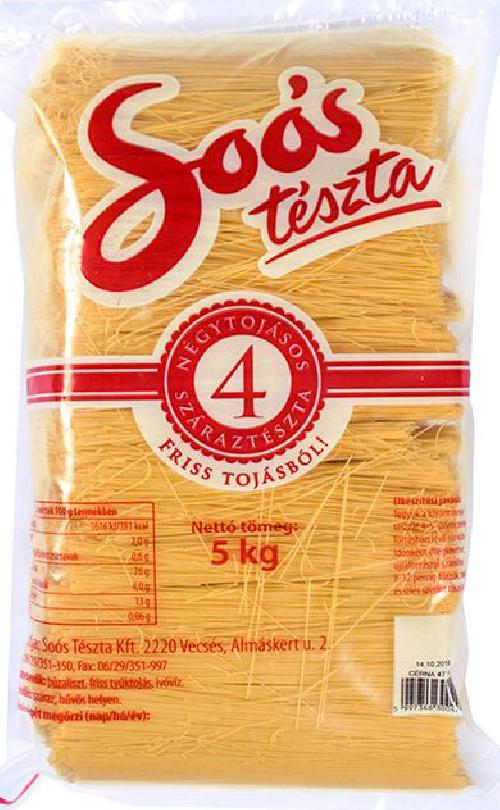 Cérnametélt 4 tojásos 5 kg SOÓS