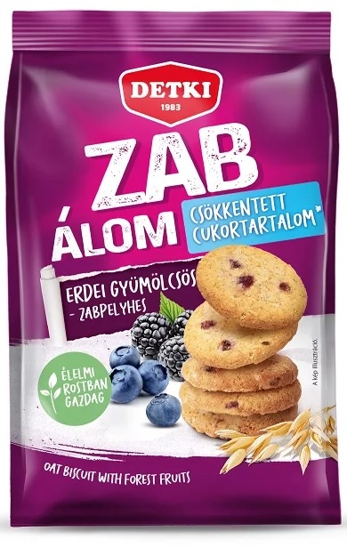Zab-álom erdei gyümölcsös zabpelyhes keksz 150 g (15 db/#) DETKI