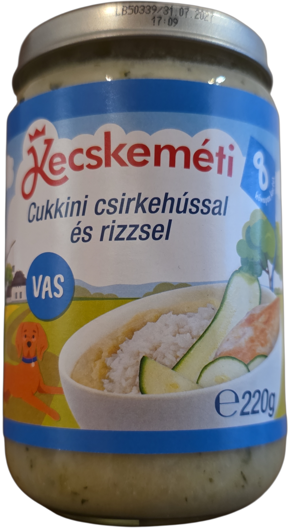 Bébiétel cukkini csirkehússal és rizzsel 220 g (8hó) Kecskeméti/HIPP/KREL