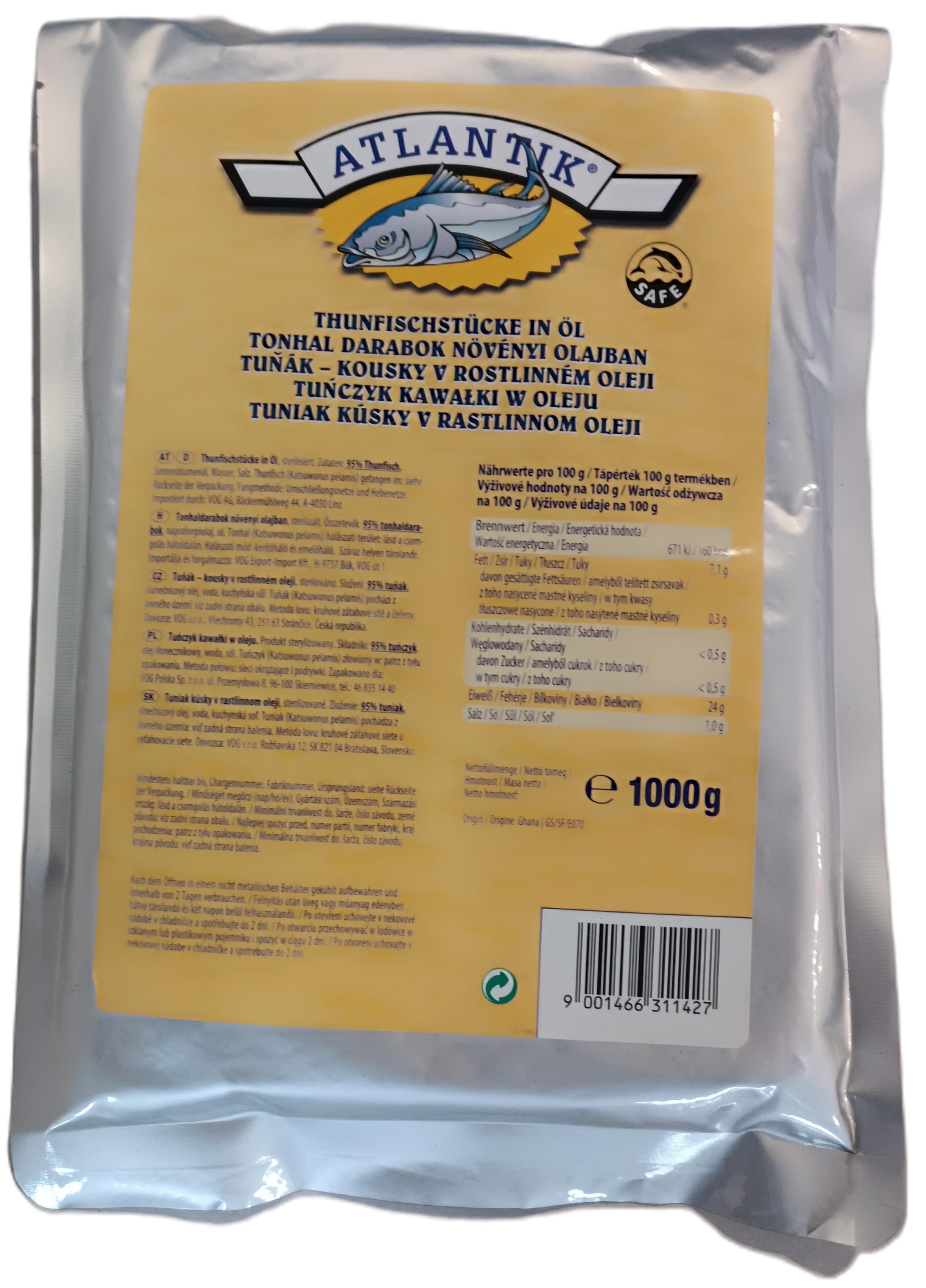 Atlantik Tonhal darabok olajban 1 kg alutasakos