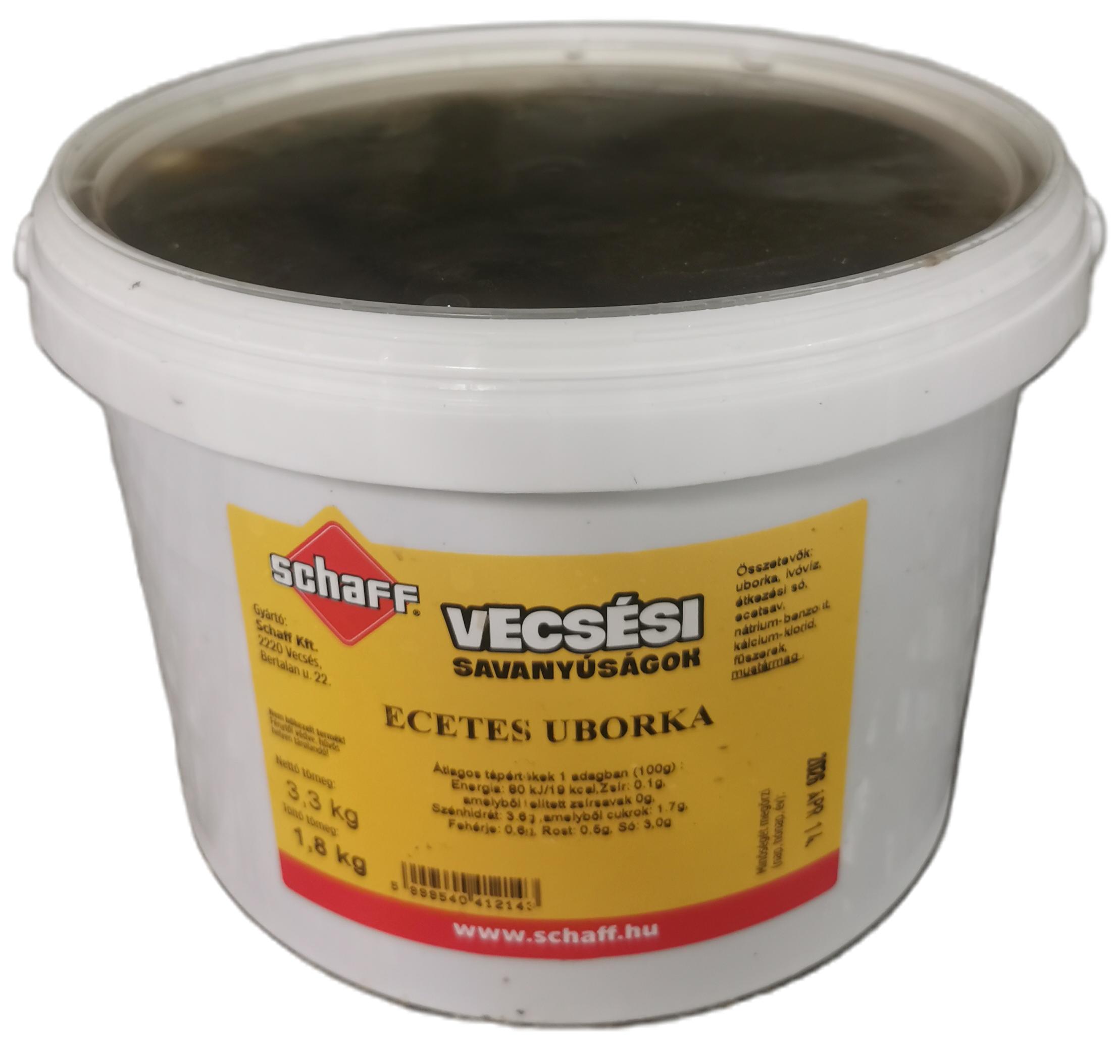 Savanyú ecetes uborka 3,3/1,8 kg