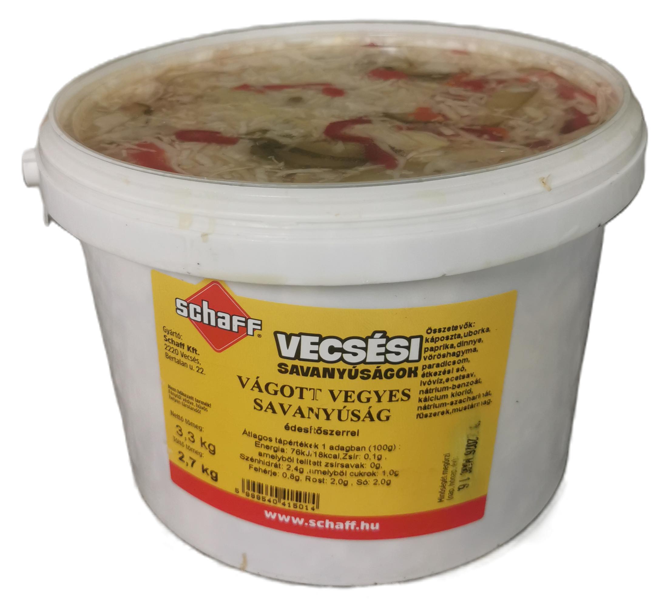 Savanyú vegyes vágott 3,3/2,7 kg