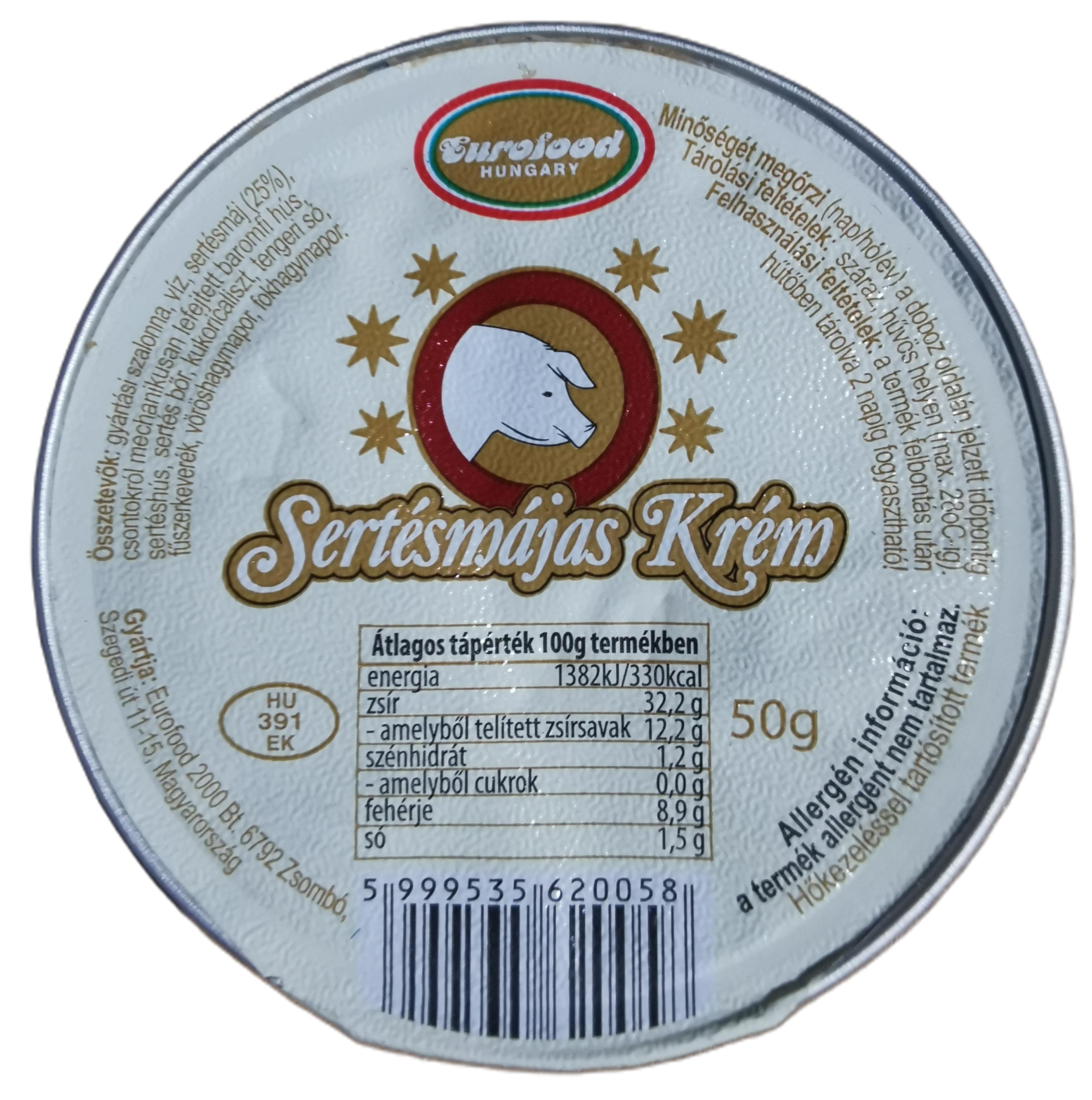 Sertésmájas krém 50 g EUROFOOD