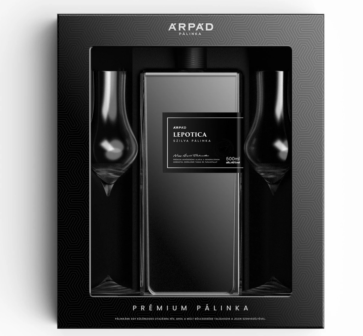 P Árpád Prémium Lepotica Szilva 40%DD+2Pohár