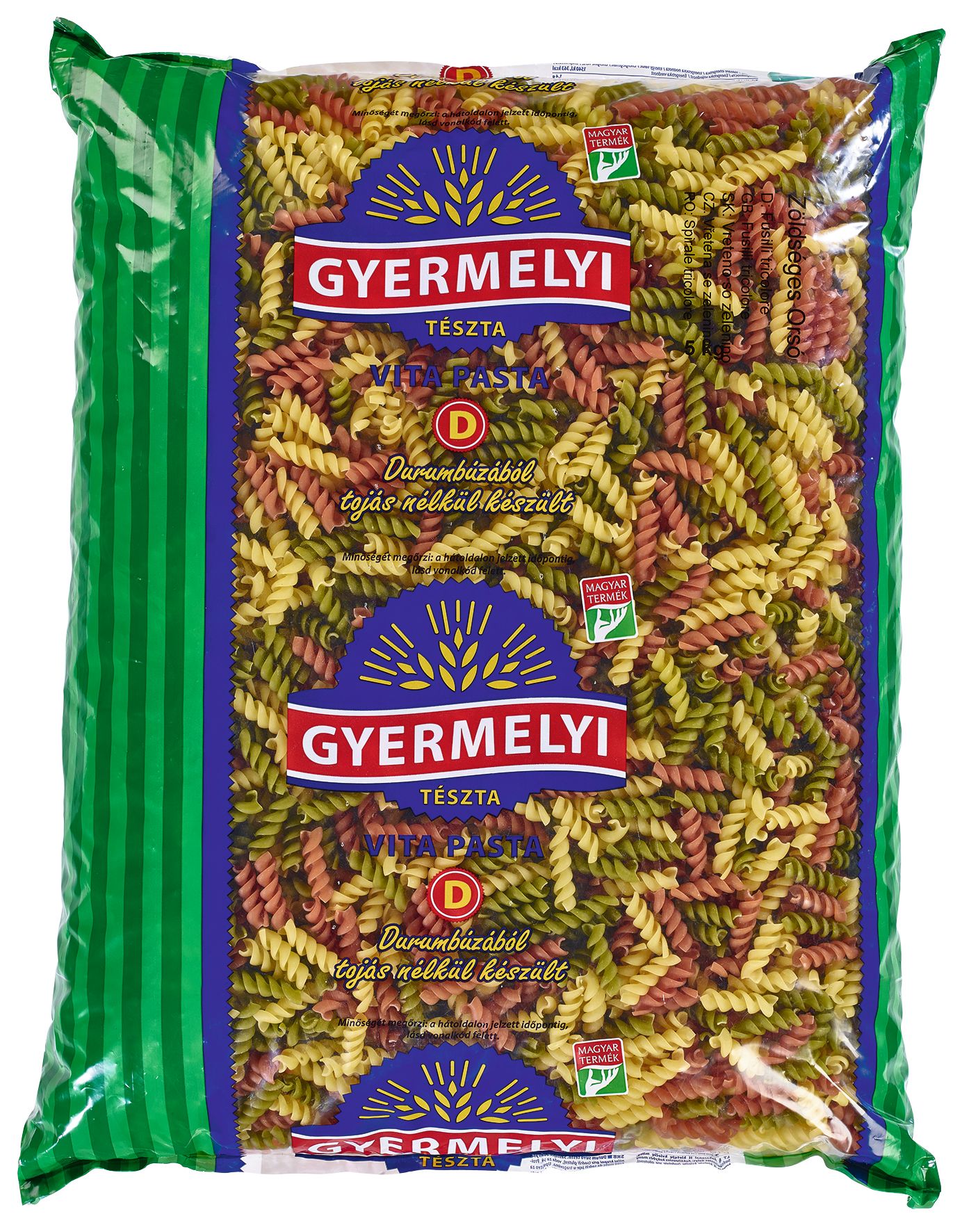 Fusilli (orsó) tricolor 5 kg VITA PASTA