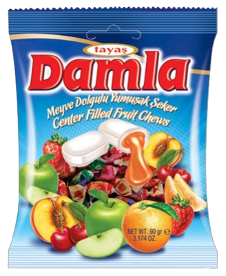 Puhacukor töltött gyümölcsös 90 g DAMLA