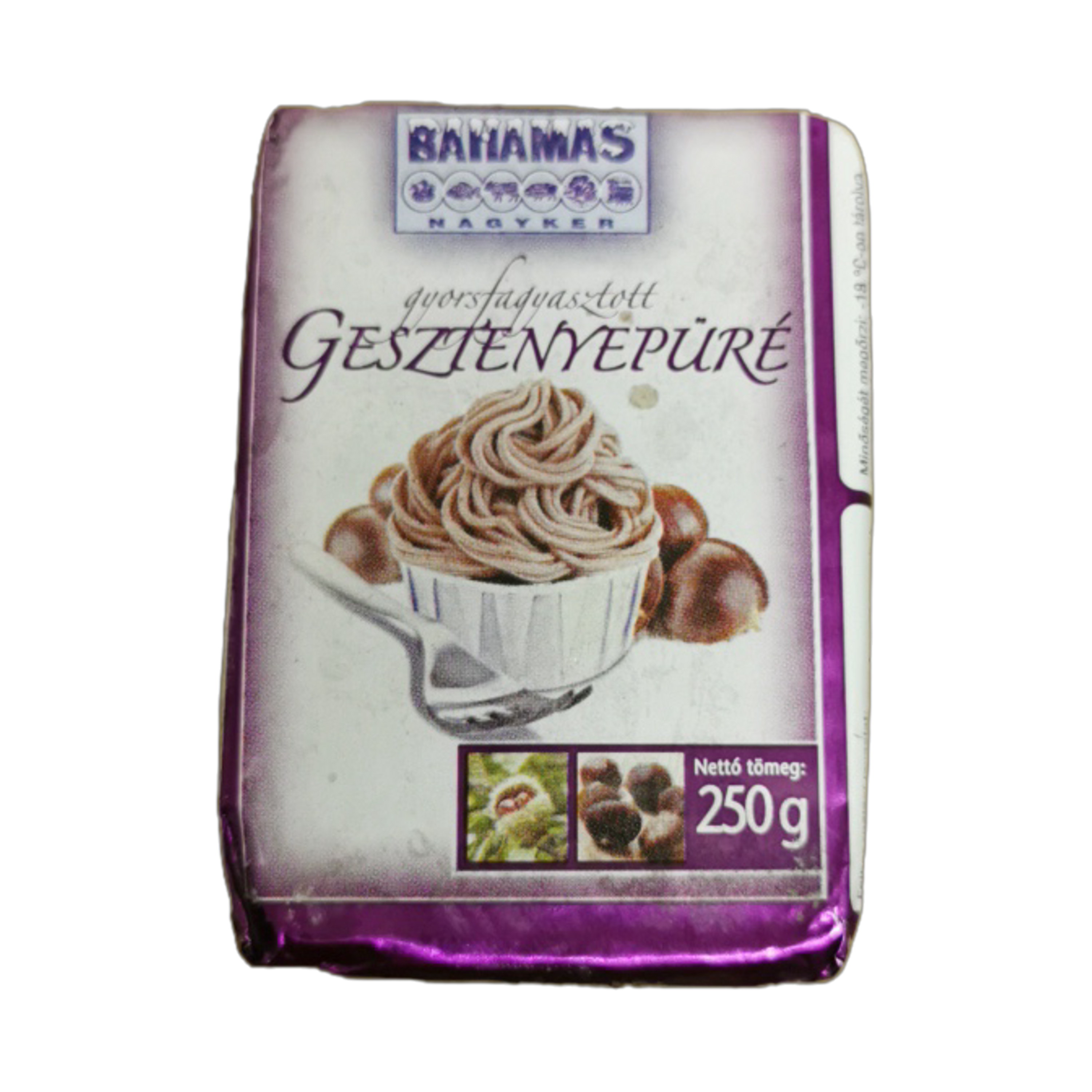 Gesztenye massza ízesített 250 g BA-HA-MA’’S mirelit
