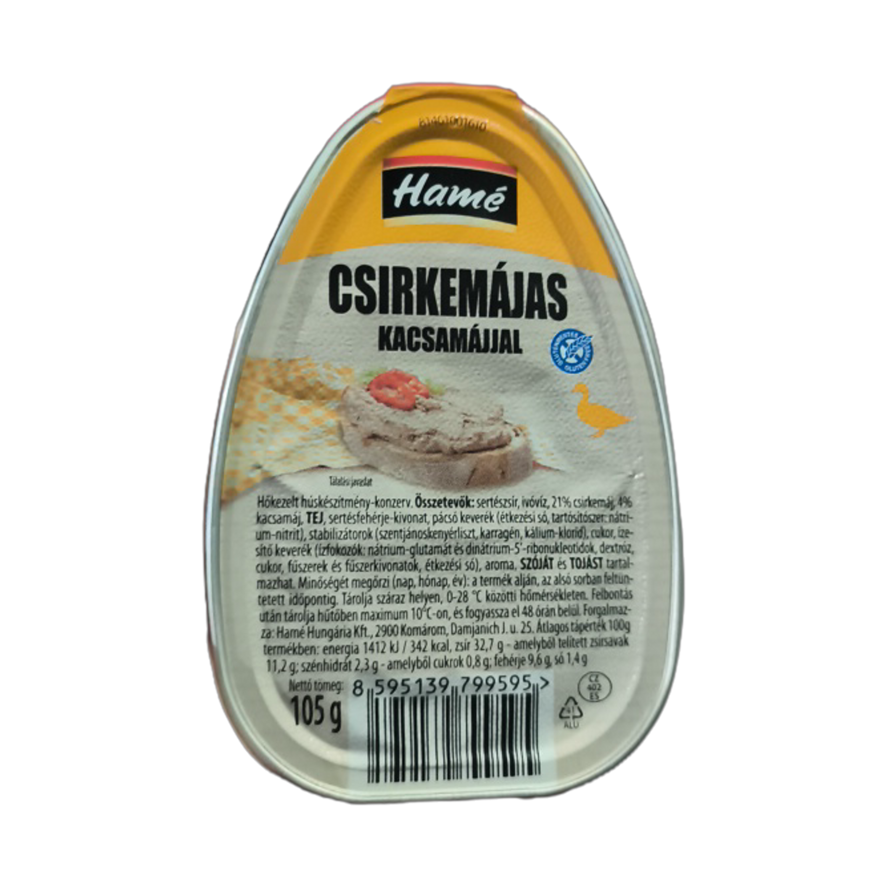 Csirkemájas kacsamájjal pástétom 105 g HAMÉ