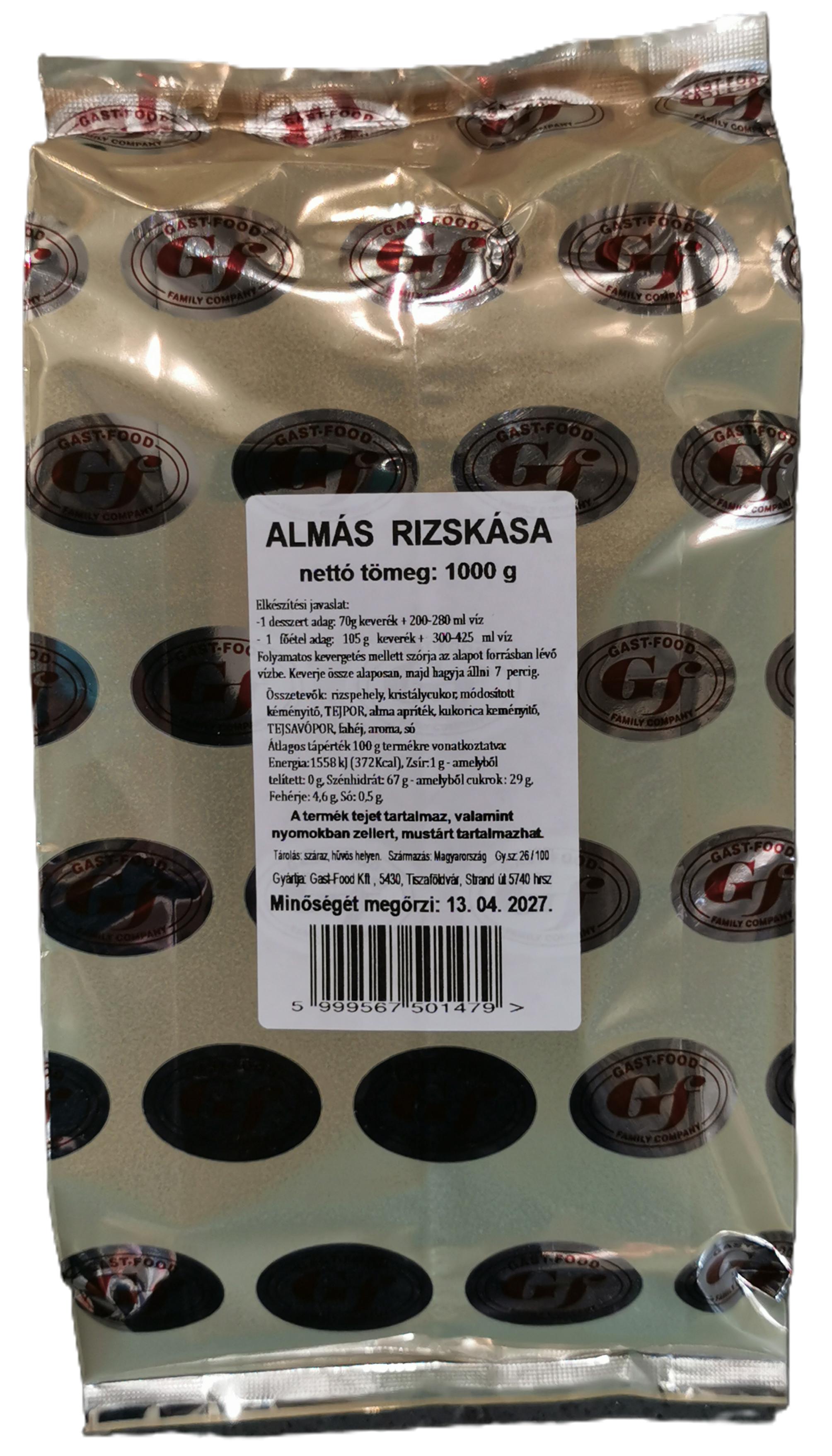 Rizskása almás 1.000 g GAST-FOOD
