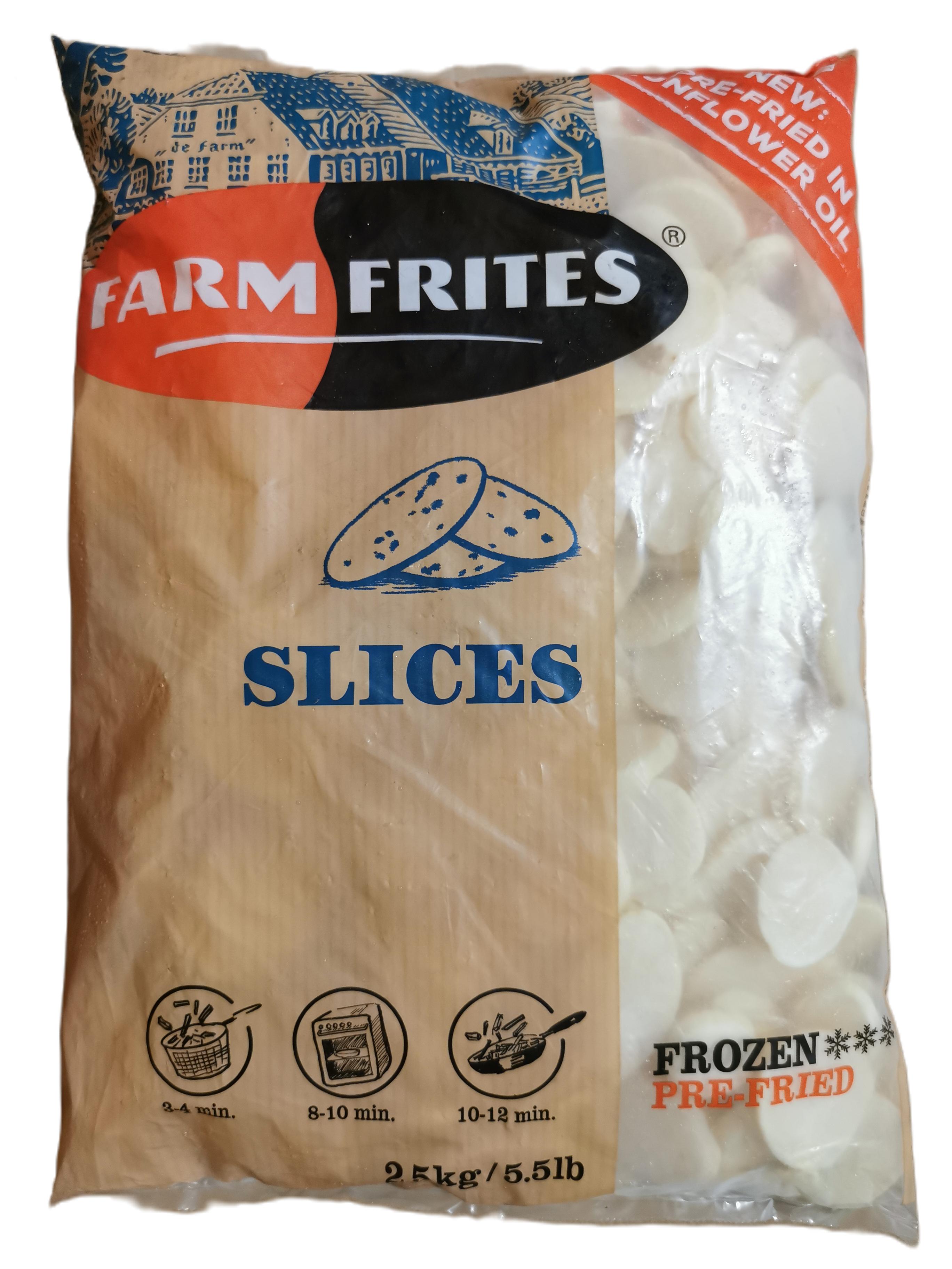 Burgonya chips 2,5 kg Slices FARM FRITES mirelit