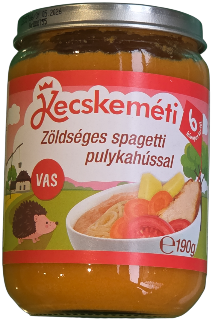 Bébiétel zöldséges spagetti pulykahússal 190 g (6hó) HIPP