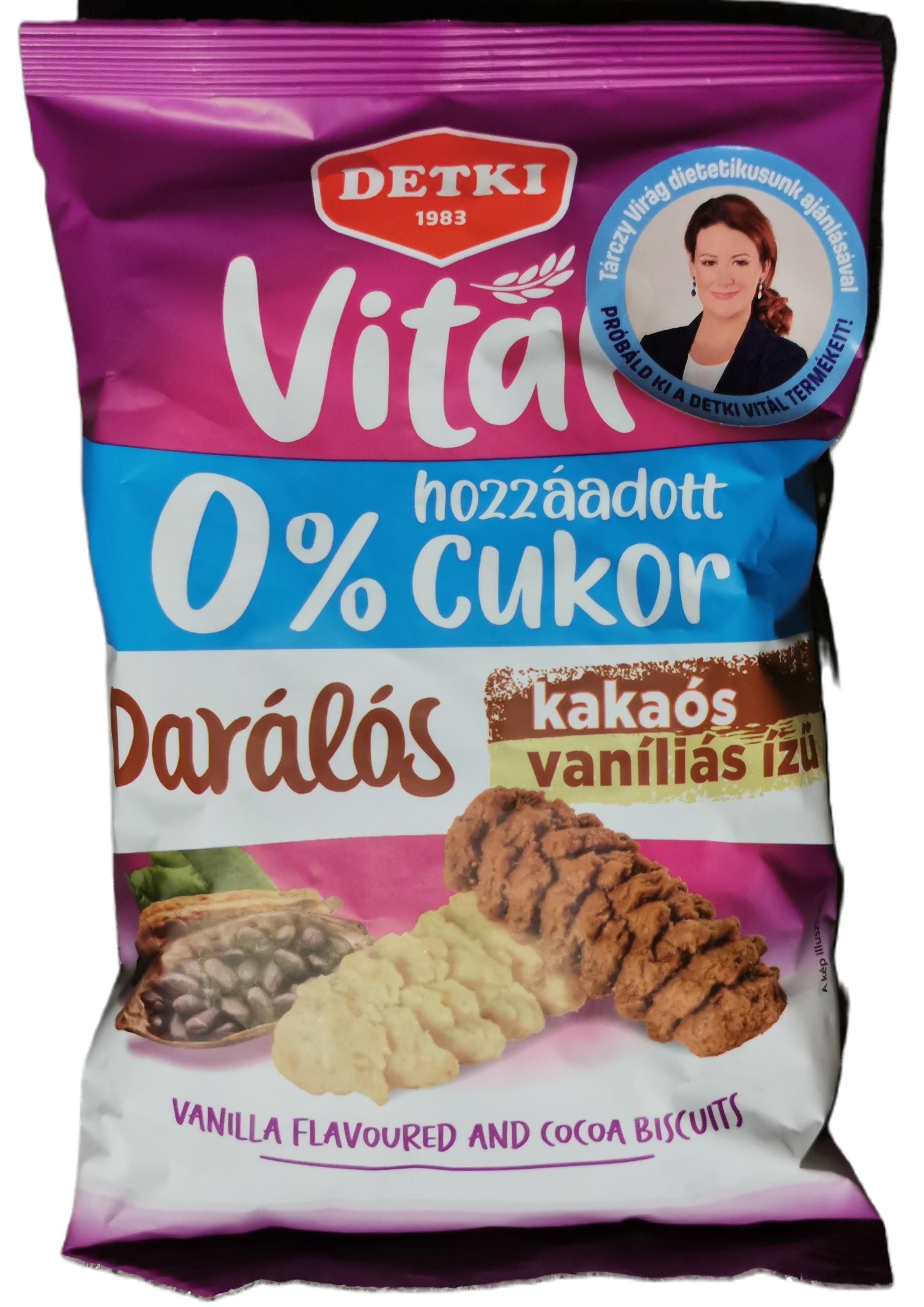 Darálós keksz cukormentes édes vaníliás kakaós 180 g DETKI