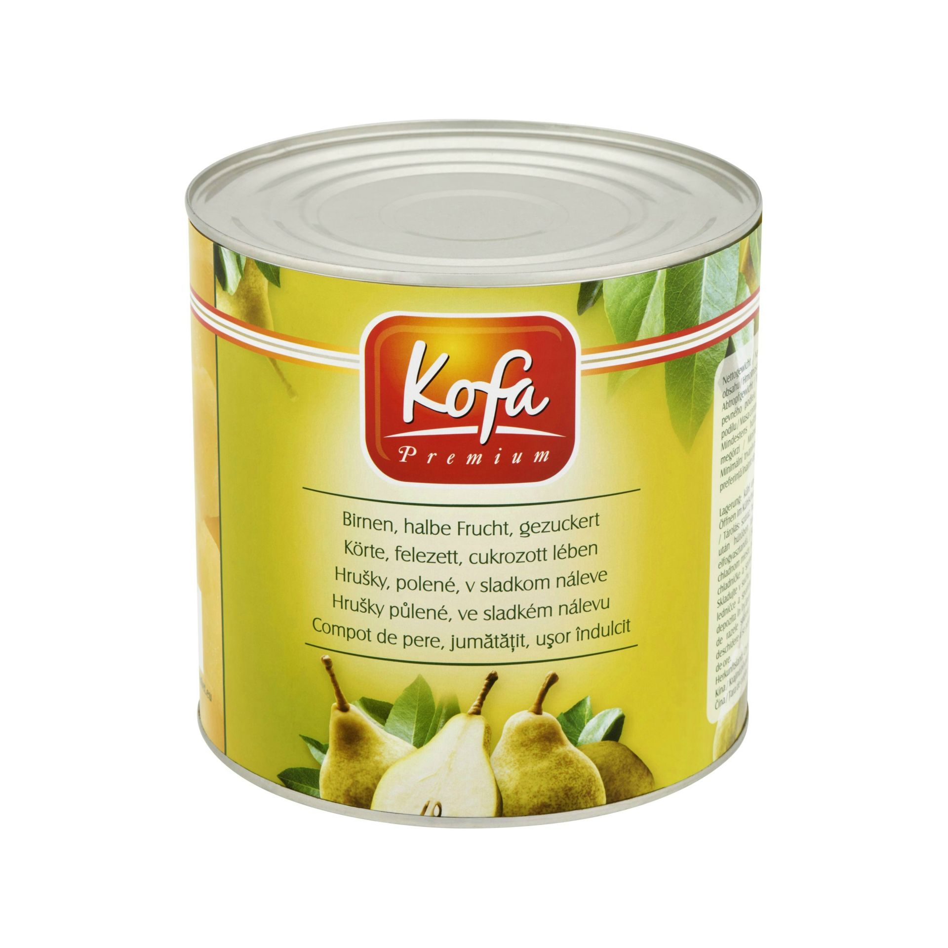 Körte konzerv felezett 2.500/1.500 g KOFA