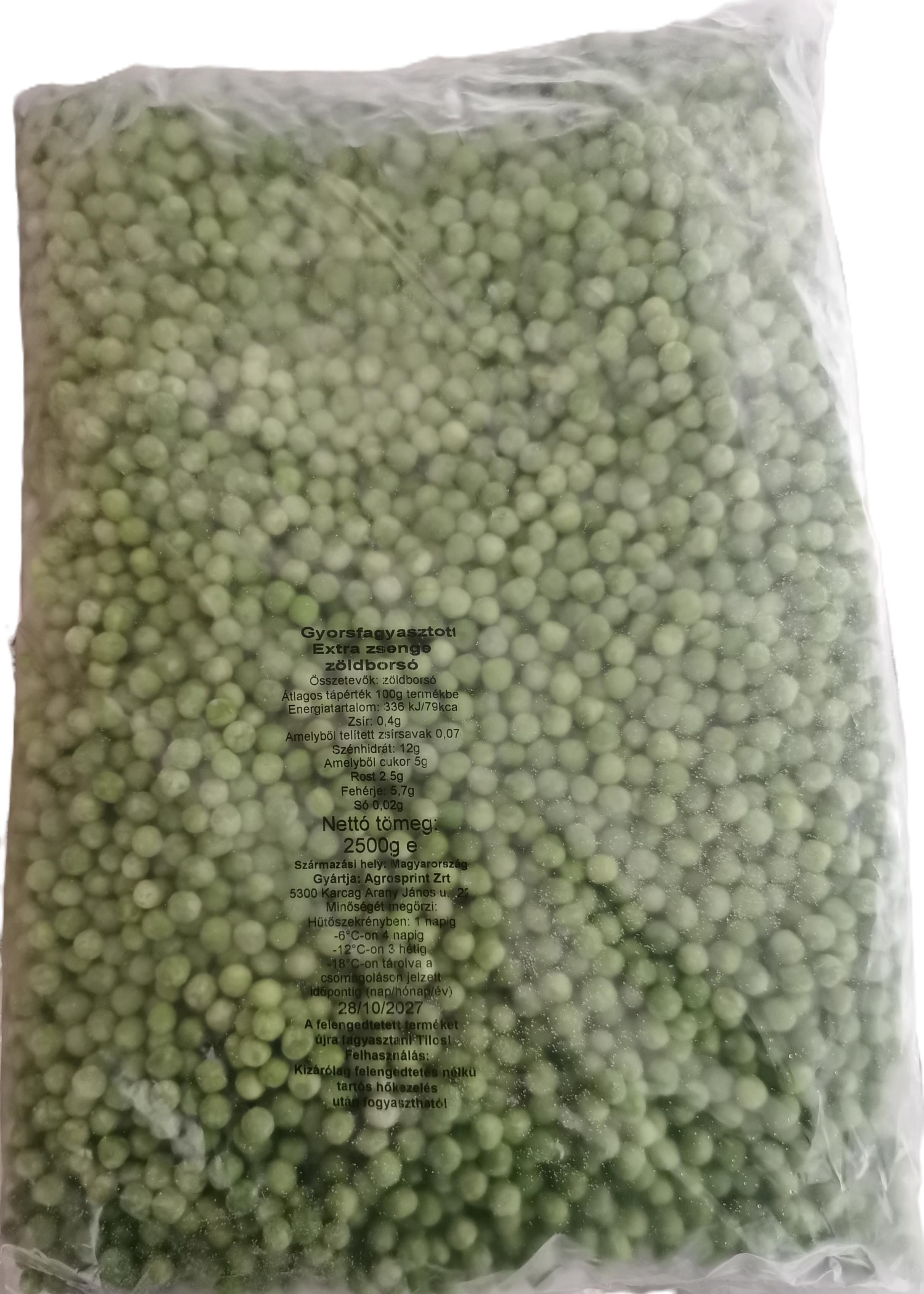 Zöldborsó 2,5 kg (4 db/#) mirelit