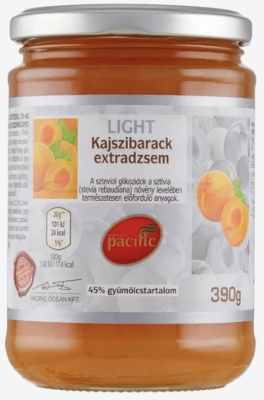 Pacific light kajszibarack extra dzsem 390 g  (8 db/#)