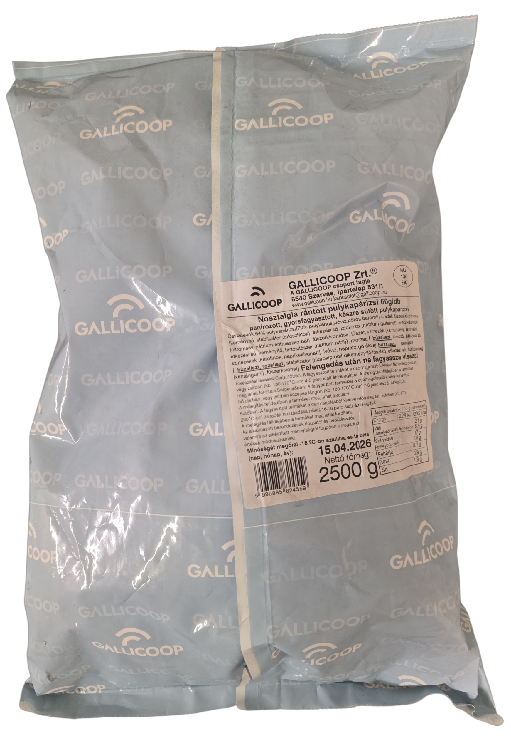 Rántott nosztalgia pulykapárizsi 2,5 kg GALLICOOP mirelit