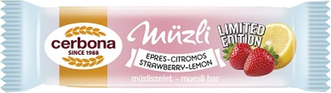 Cerbona müzli szelet epres-citromos limitált 20 g
