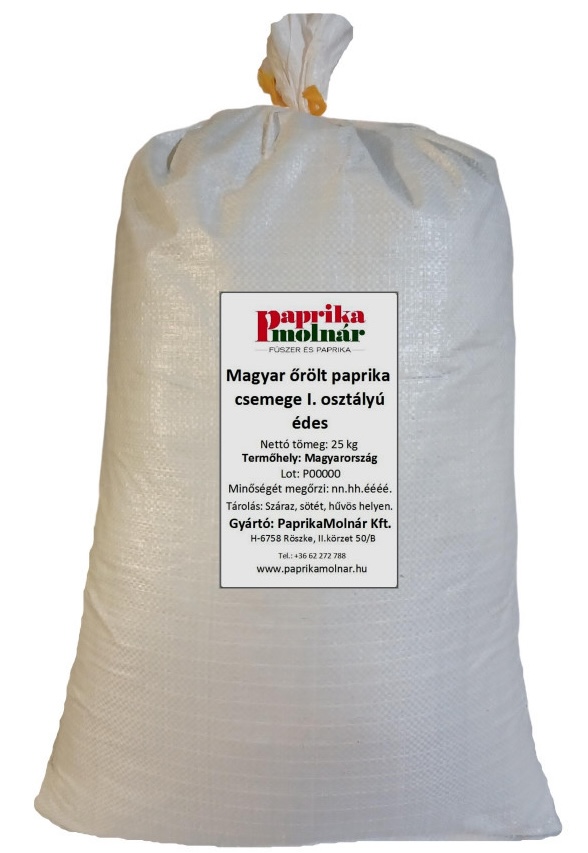 Sweat Paprika Fűszerpaprika Csemege 25 kg
