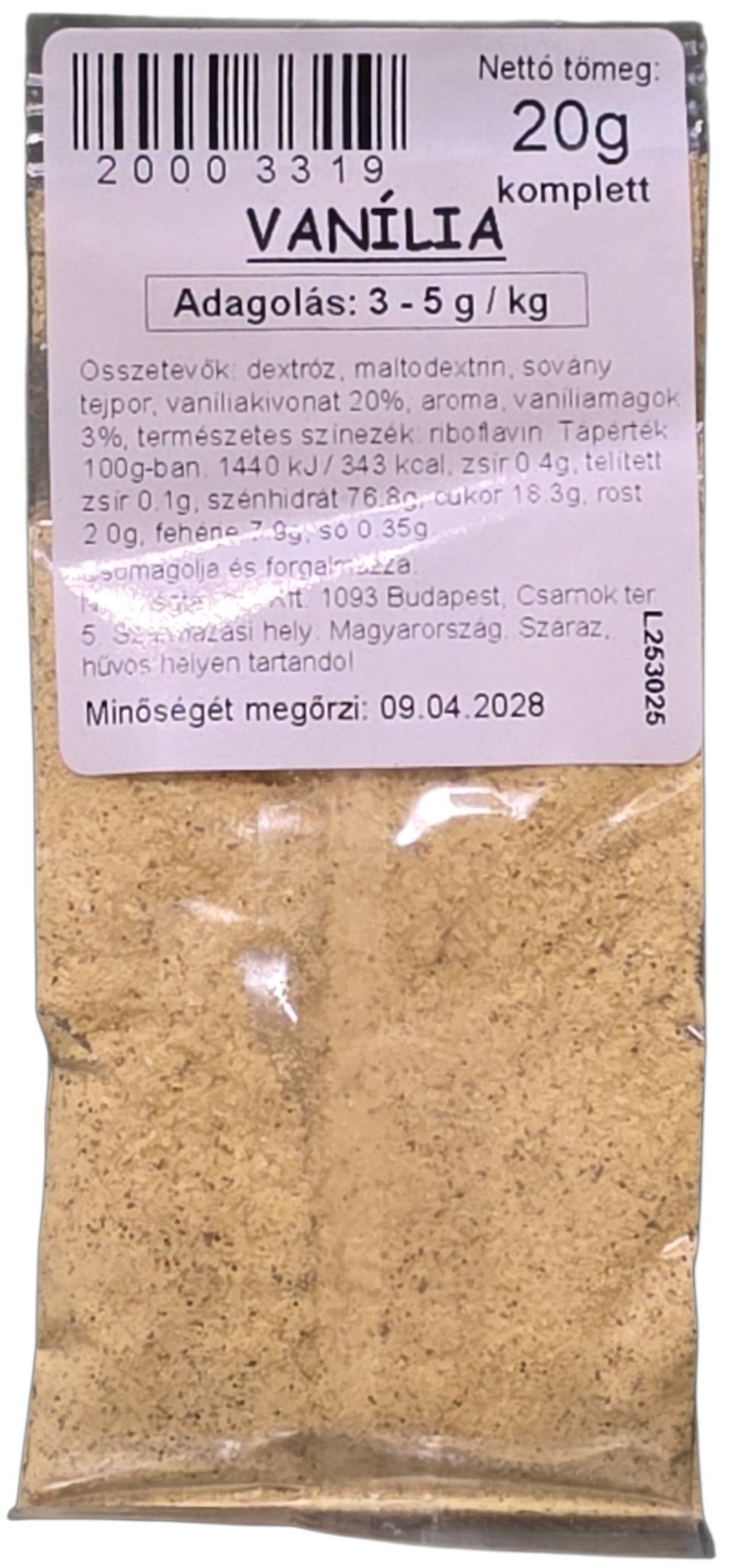 Vanília komplett 20 g