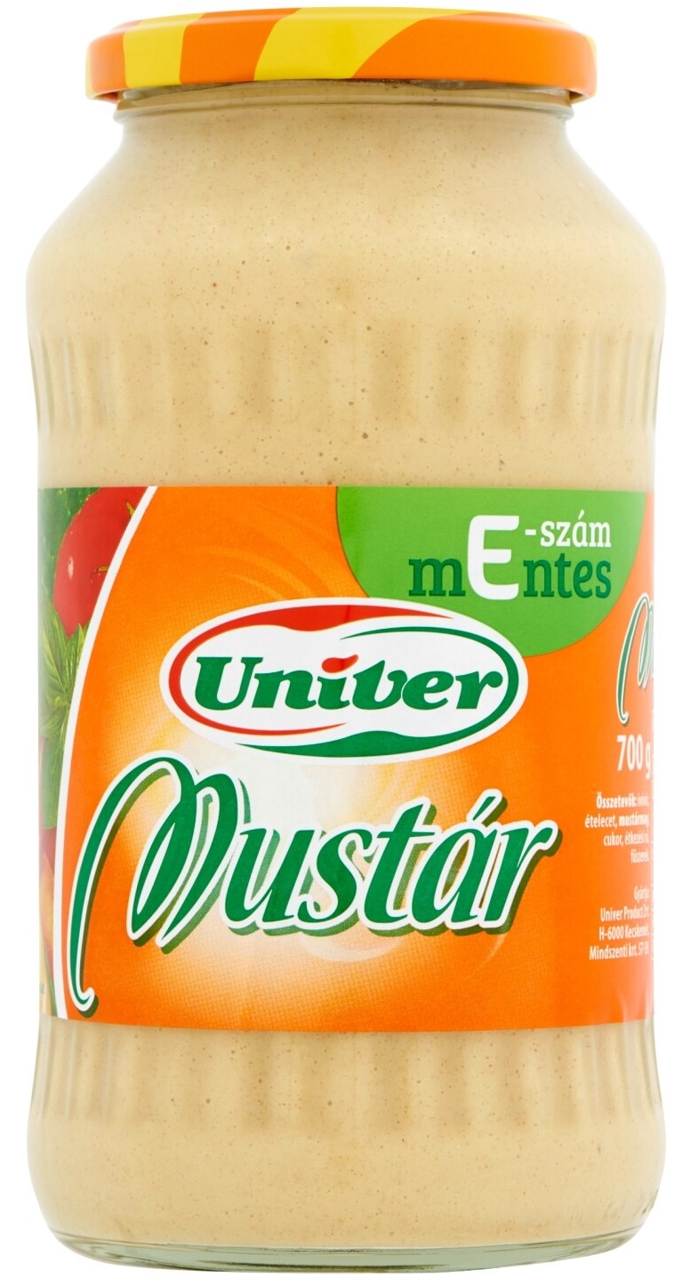 Univer mustár üveges (E-mentes) 700 g
