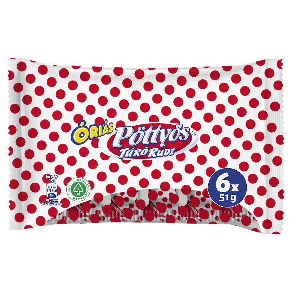 Túró Rudi (ét-, tej) 6 X 51 g PÖTTYÖS
