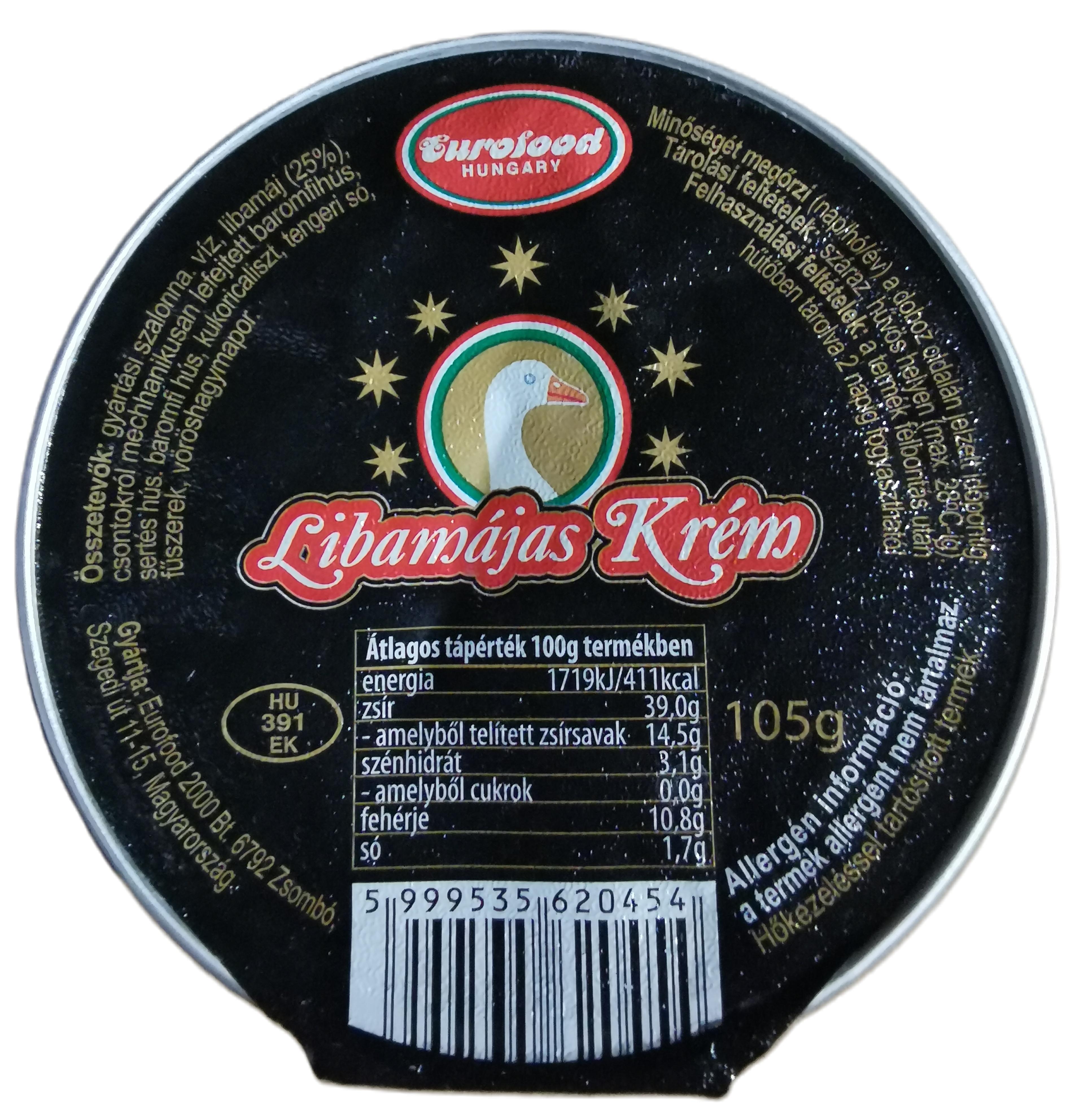 Libamájas krém 105 g EUROFOOD
