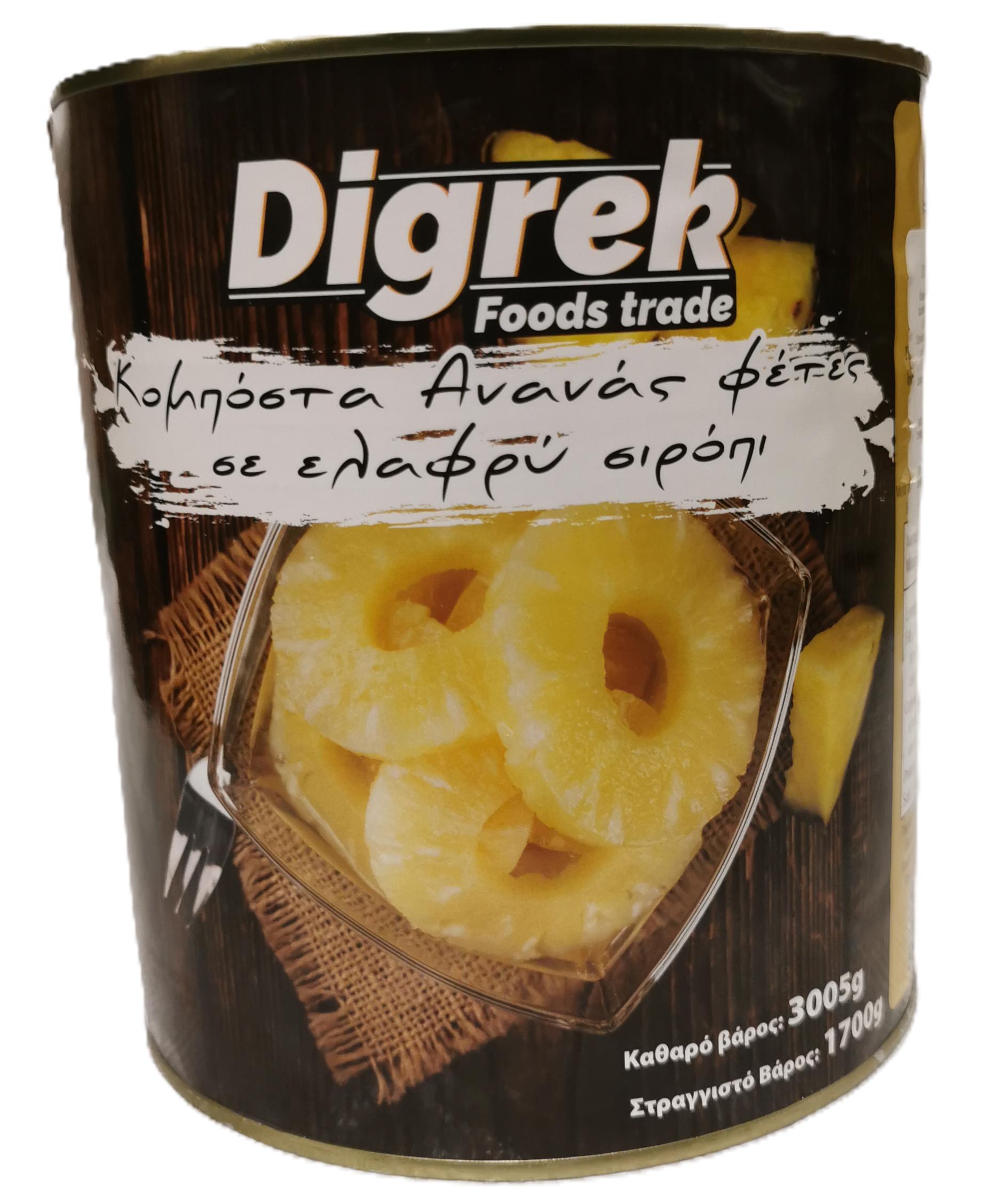 Digrek Ananász körszeletelt 3.050 g /1.790 g