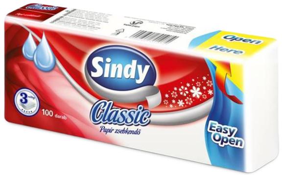 Papírzsebkendő 100 db-os 3 rétegű Sindy