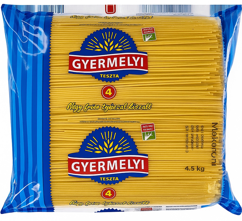 Makaróni 4 tojásos 4,5 kg GYERMELYI