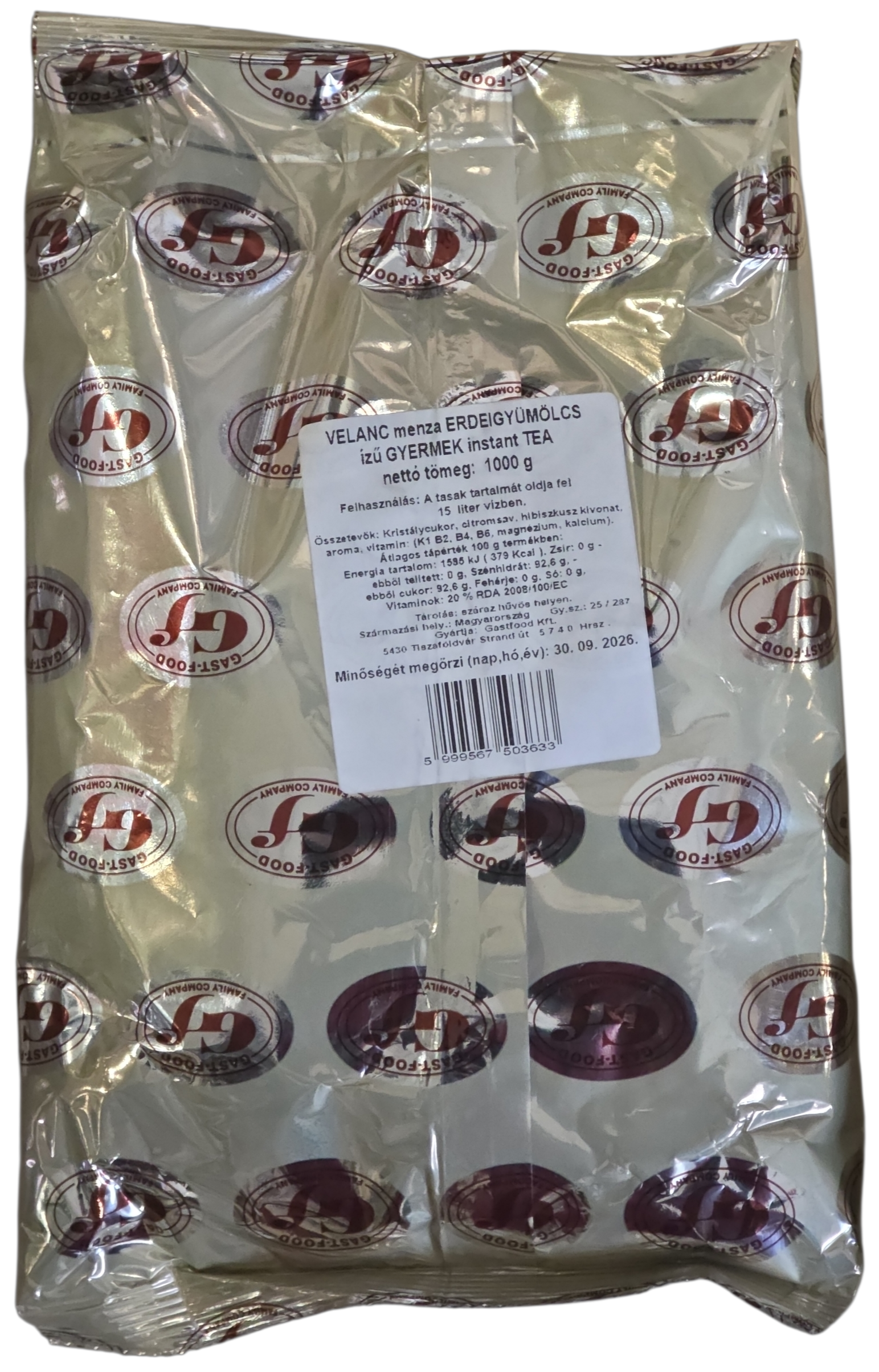 Gast-Food instant tea erdei gyümölcsös ízű gyerek 1.000 g