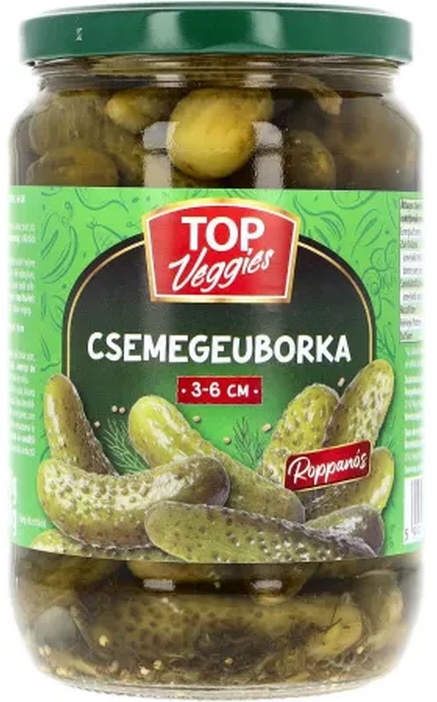 Csemege uborka  3-6 cm 680/360 g (12/#) Top Veggies