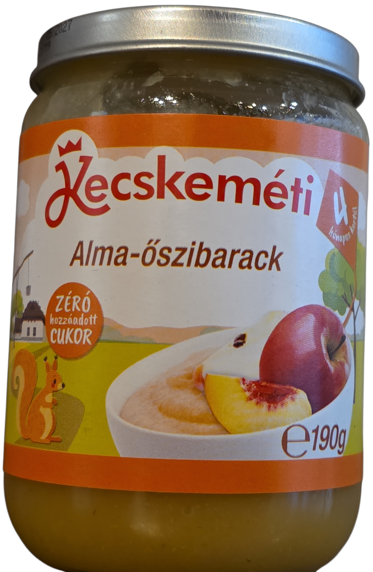 Bébiétel alma-őszibarack 190 g (4hó) Kecskeméti/HIPP/KREL