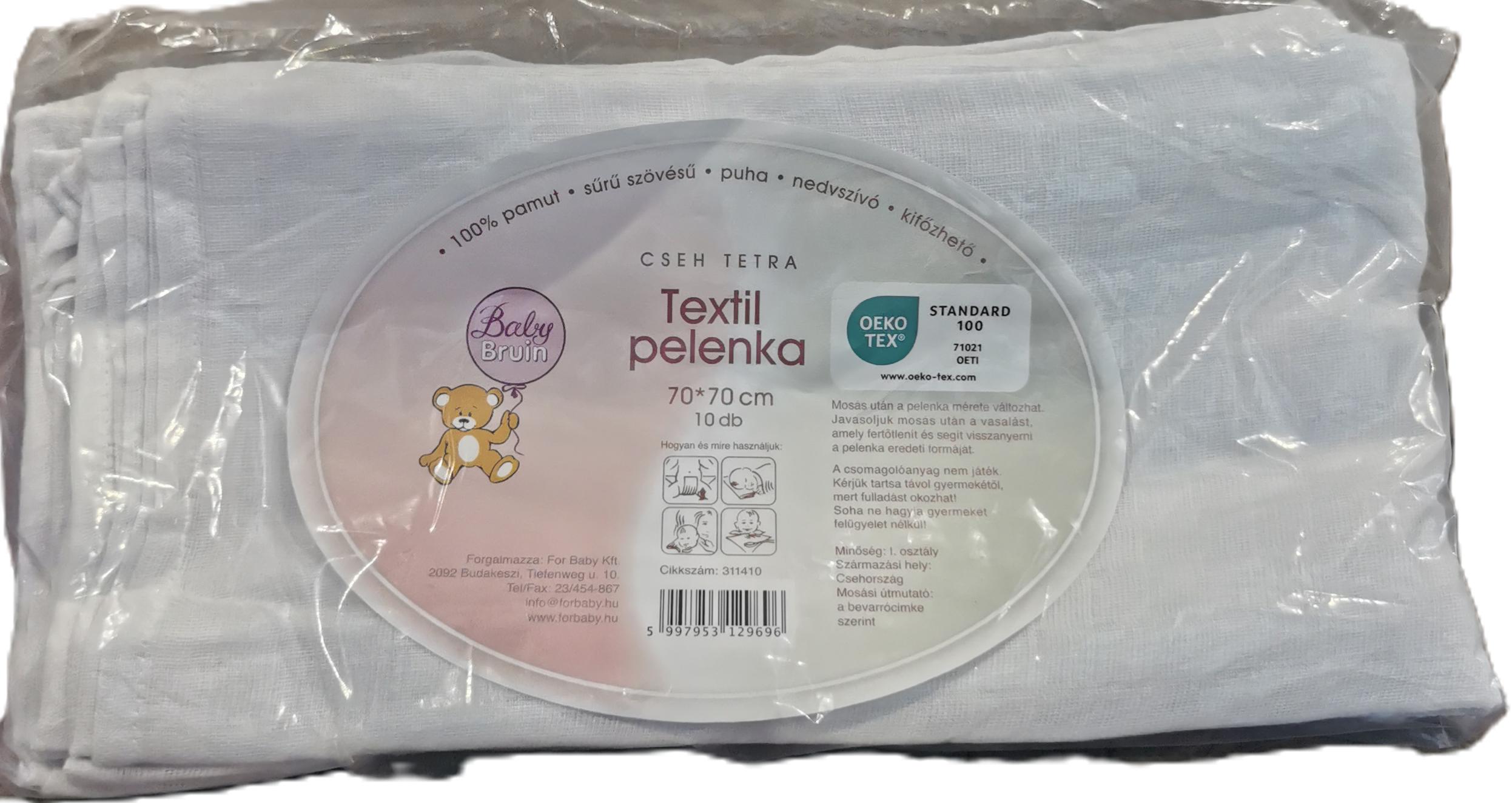Pelenka textil fehér 