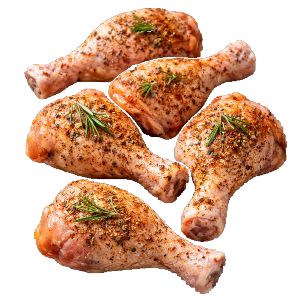 Fűszerezett csontos csirkecomb bőr nélkül