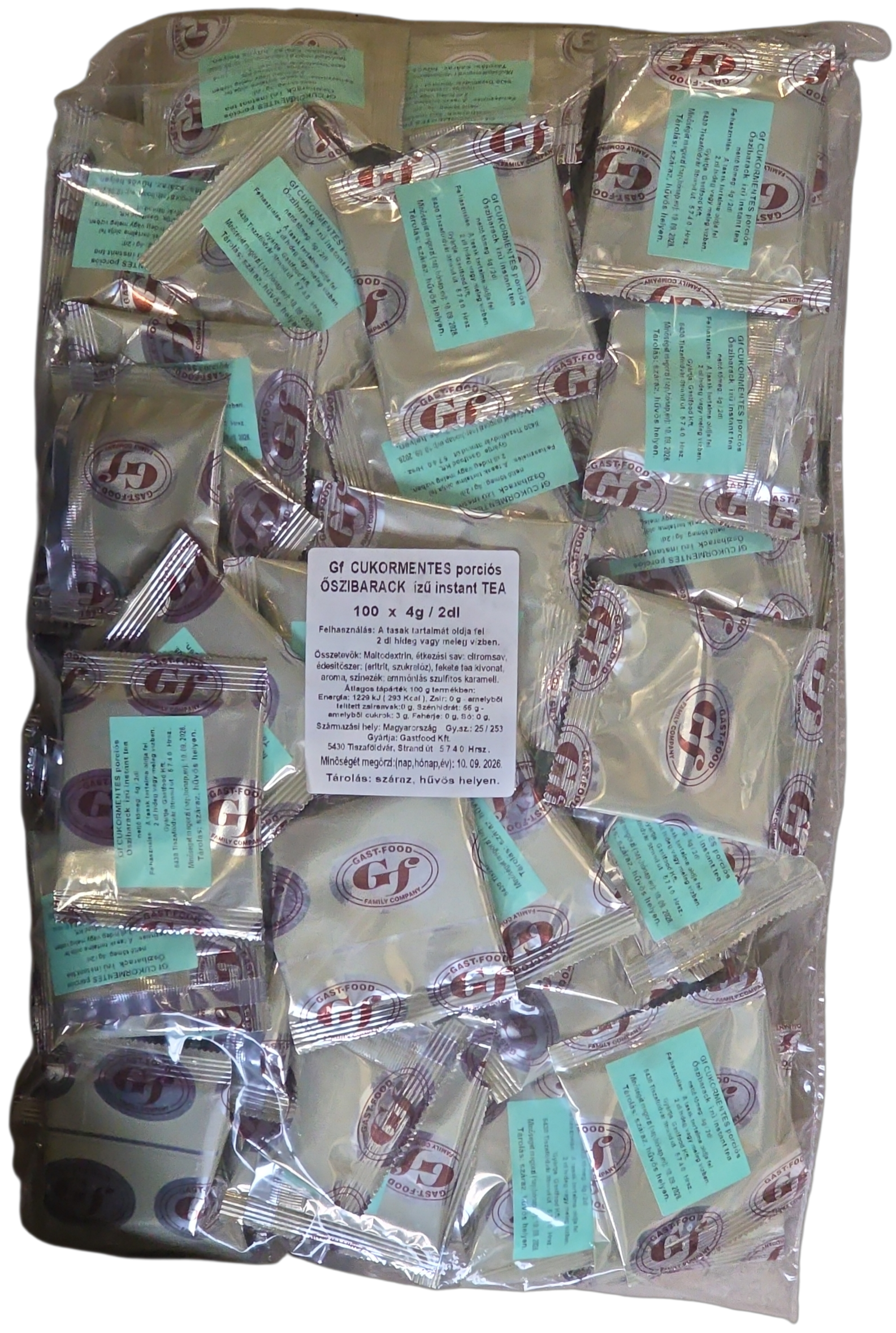 Gast-Food instant tea őszibarack ízű porciós cukormentes (100 X 4 g / 2 dl)