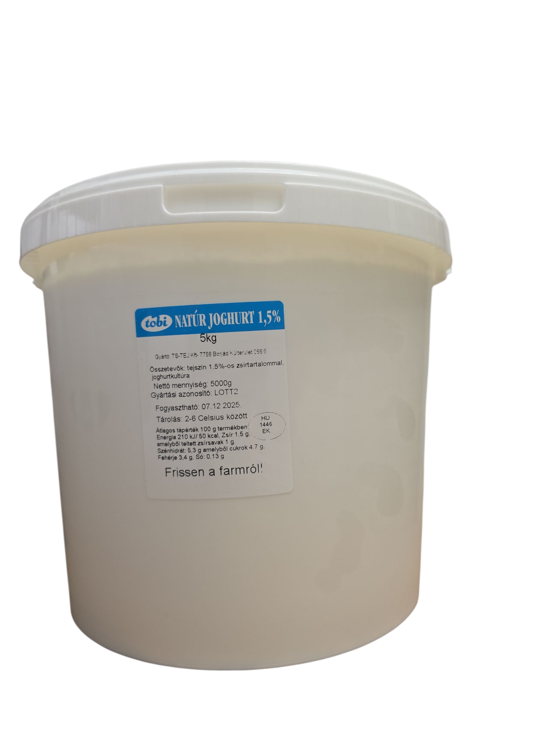Joghurt 5 l vödrös 1,5% TOBI