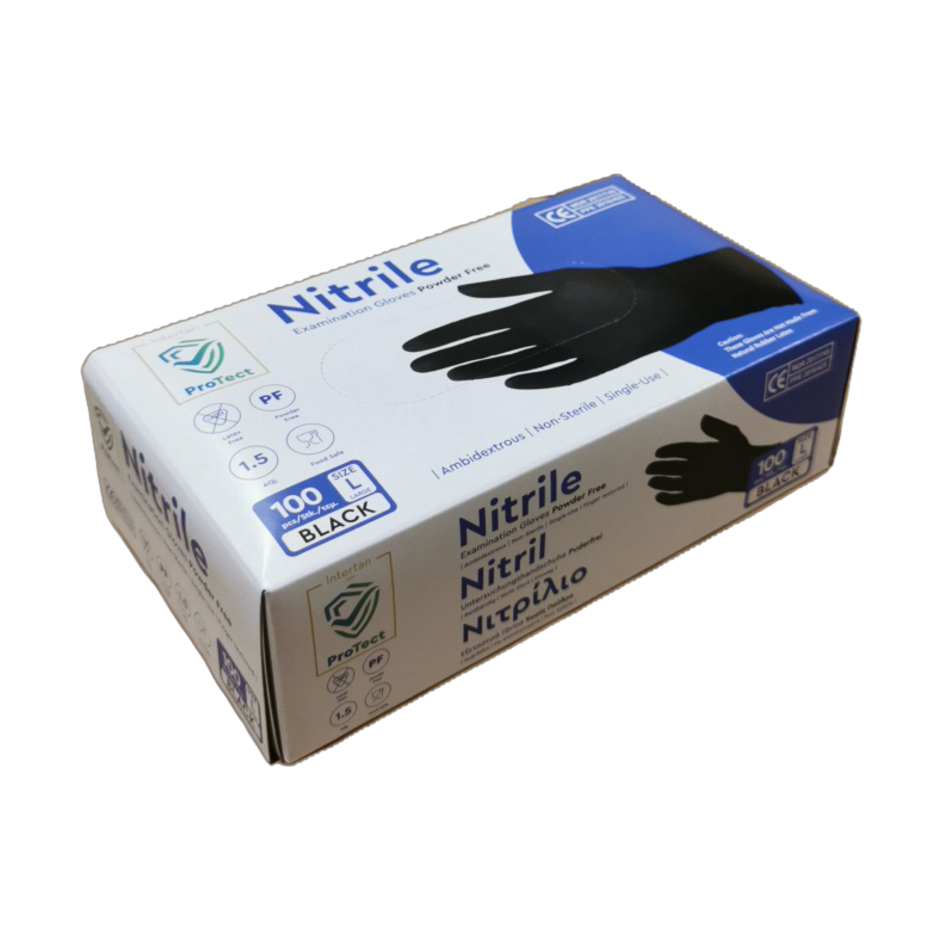 Gumikesztyű Nitriles/Vitril orvosi fekete L 50 pár
