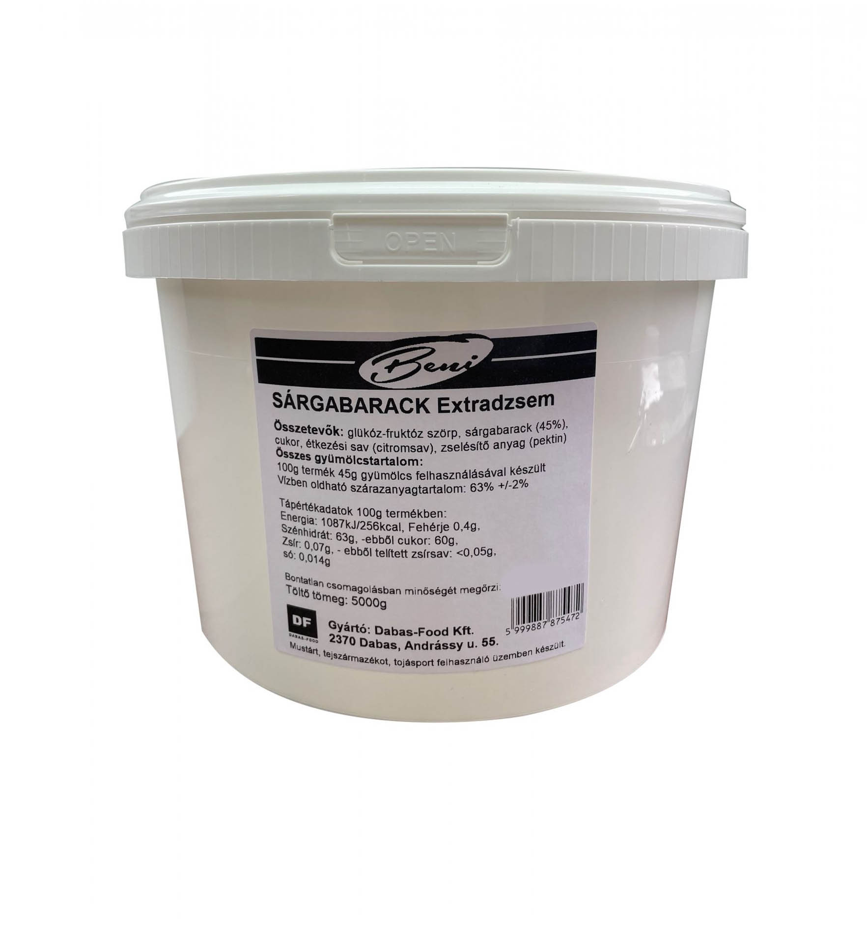 Sárgabarack extra dzsem 5 kg vödrös BENI