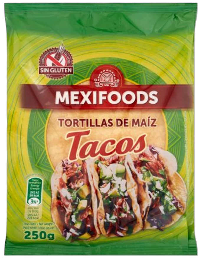 Tortilla kukoricás GM 15 cm (10 db/csomag) 250 g MEXIFOODS