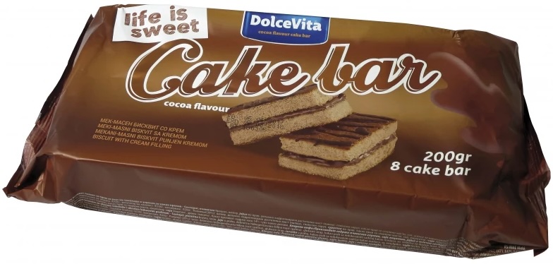Piskóta töltött kakaós 25 g (8 db/#) DOLCE VITA