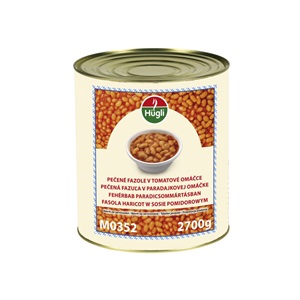 Fehérbab paradicsom mártásban 2,7 kg HÜGLI